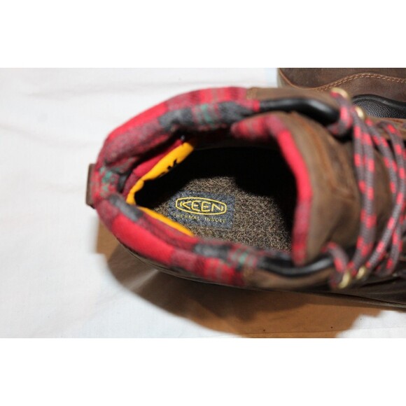 Men\'s Keen Targhee II MID Waterproof Leather Boots Brown Red Plaid NEW 12 $170